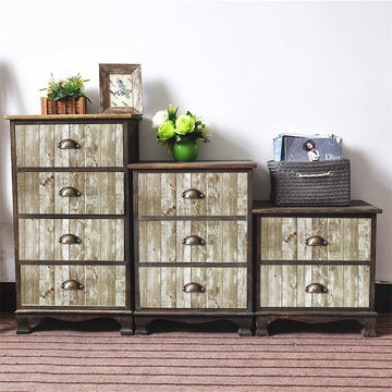 ウッドピール アンティーク調木目調 粘着式 剥がして貼る壁紙 ブラウン